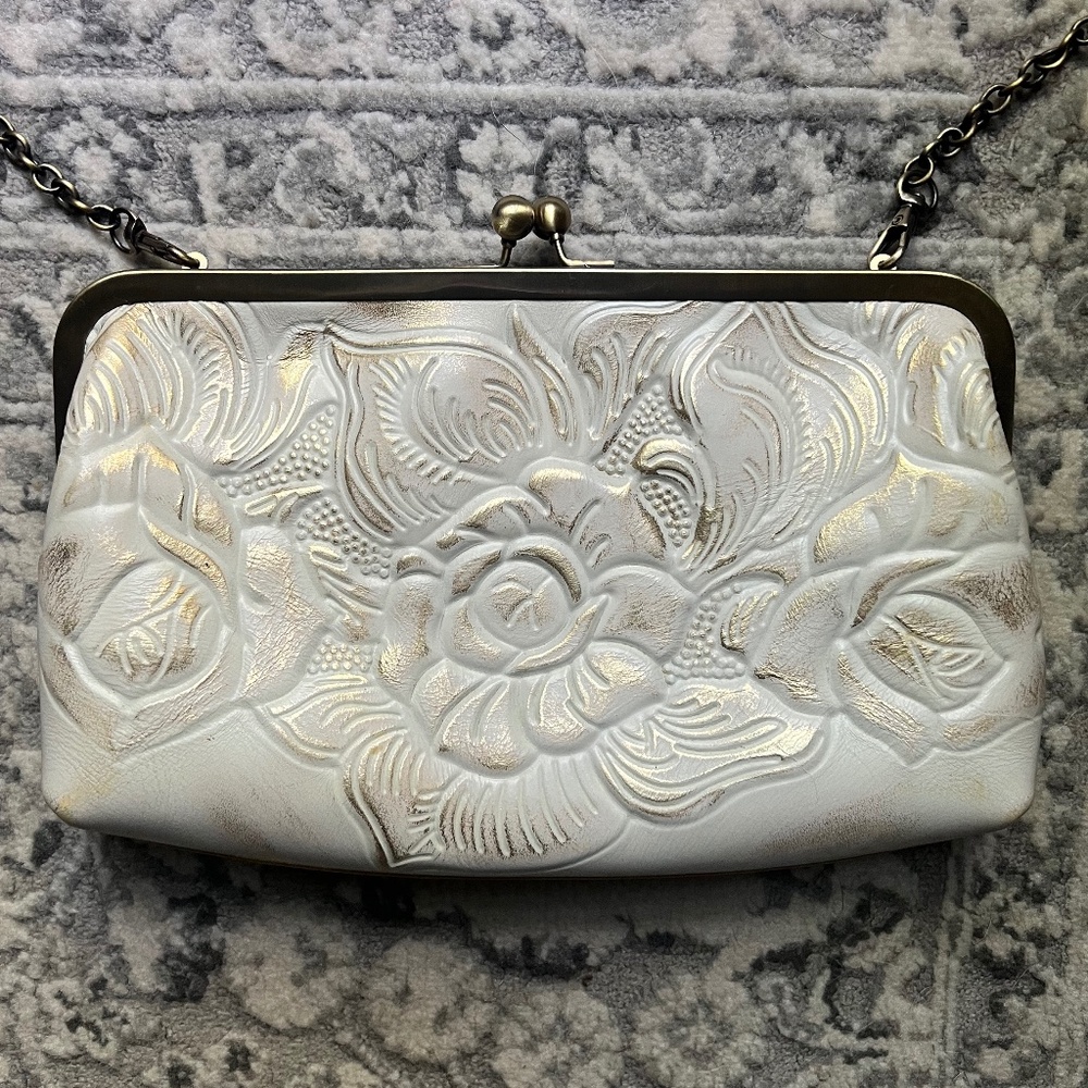 Patricia Nash Italian Leather Kisslock Clutch